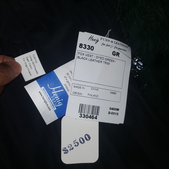 Fox Fur Vest with Leather Trim - Picture 8 of 8